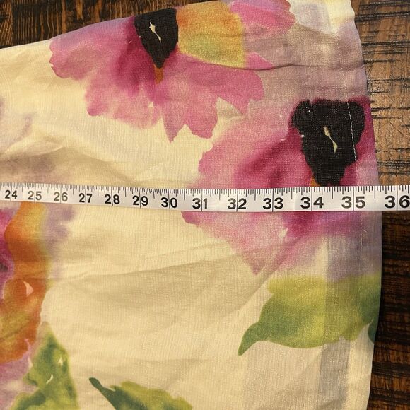 NWT  LOFT dress Pink Ivory Multi Floral Linen Blend Shift Sleeveless Petite 6 - Picture 4 of 6